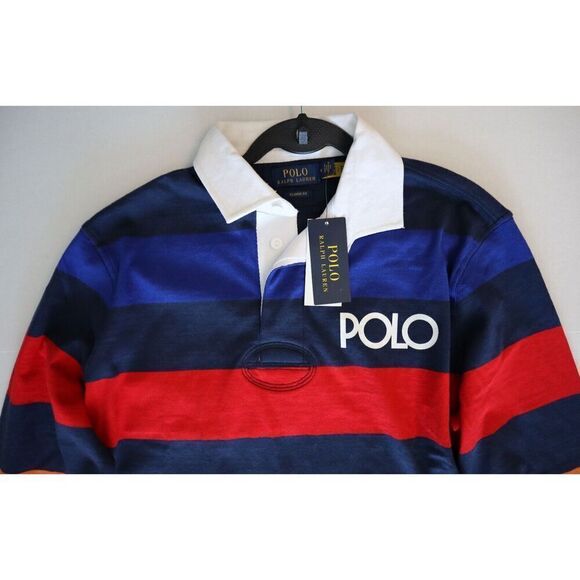 Polo Ralph Lauren Men Sz M Multi Spectre Rainbow Striped Rugby Jersey Shirt - Picture 7 of 11